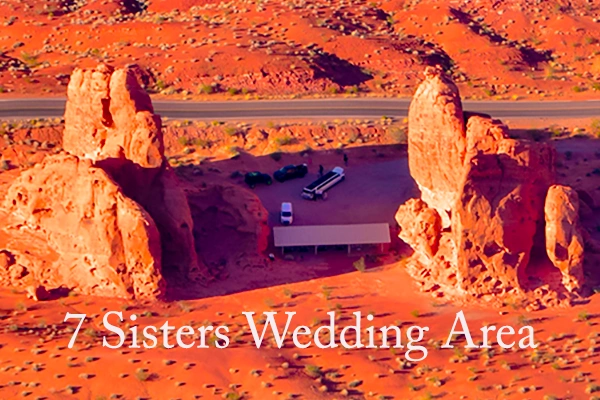 Aerial view of the Seven Sisters ceremony area at Valley of Fire State Park